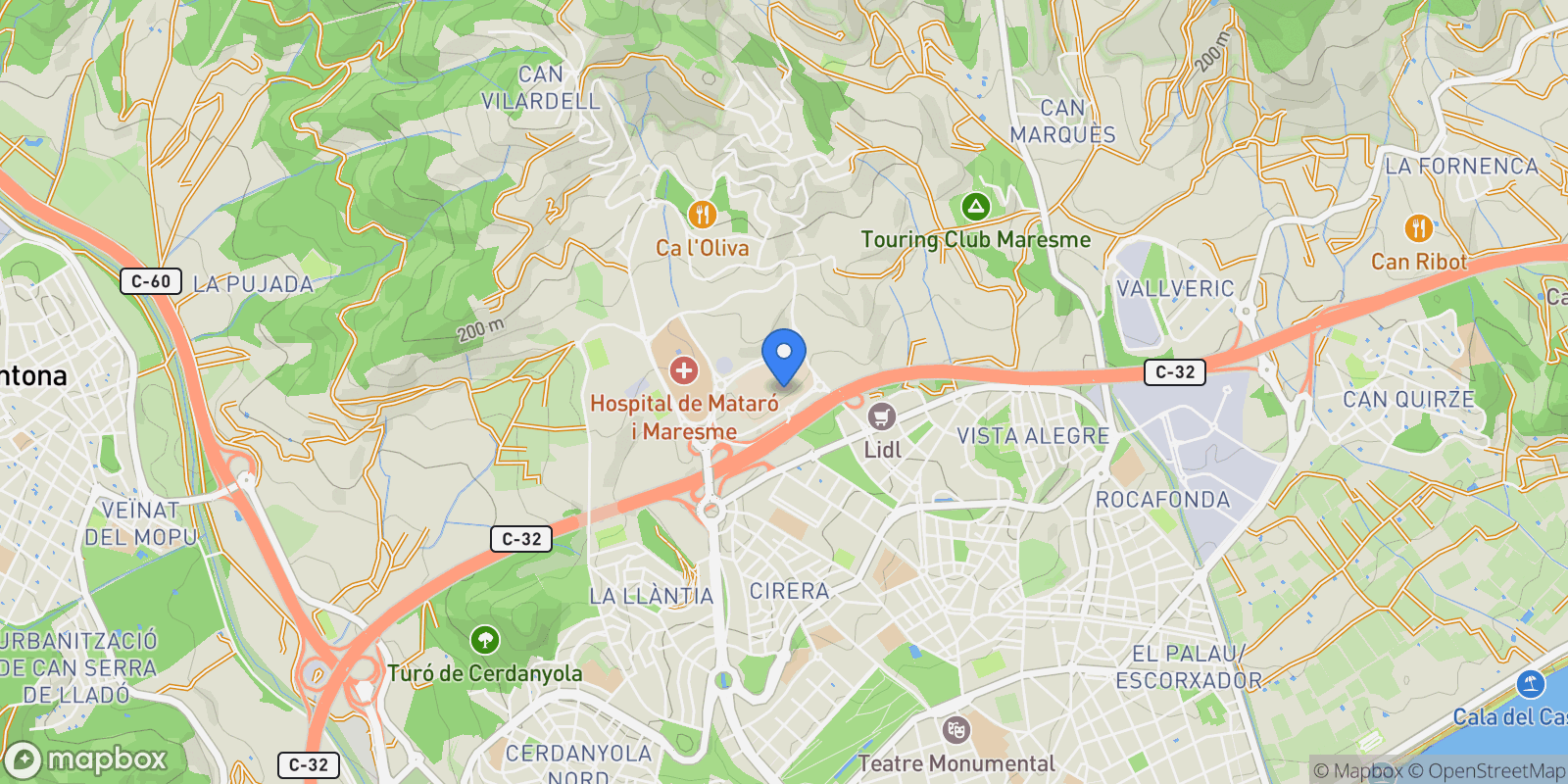 Map showing Carrer Estrasburg, 5, 08304 Mataró, Barcelona, Spain, Mataro, Catalonia, Spain.