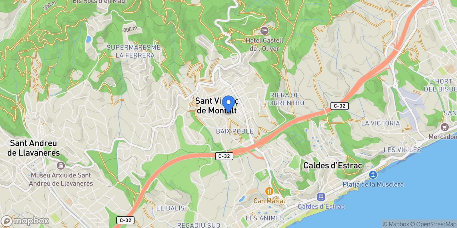 Map showing 08394 Sant Vicenç de Montalt, Barcelona, Spain, Sant Vicenc de Montalt, Catalonia, Spain.