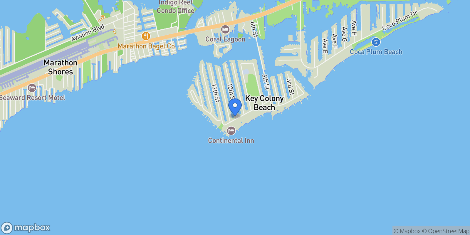 Map showing 1000 W Ocean Dr, Key Colony Beach, Florida, United States.