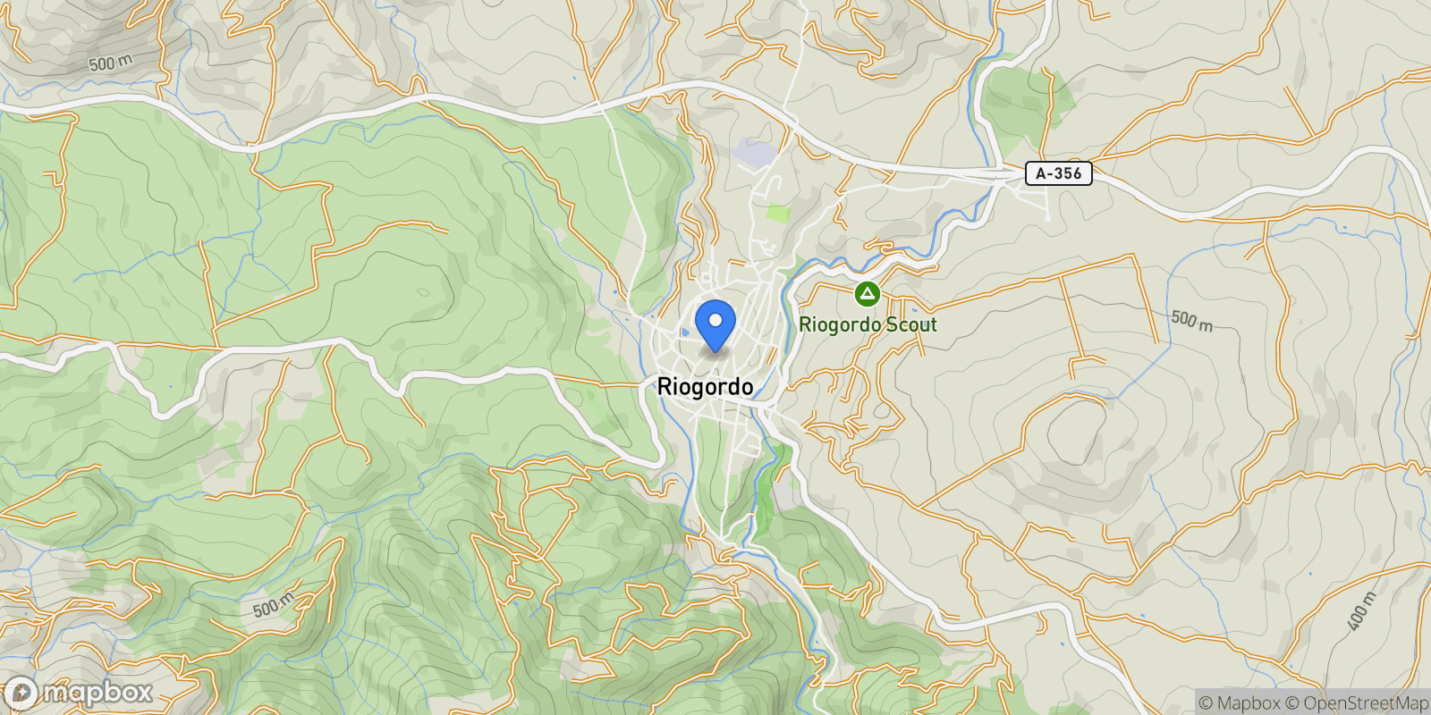 Map showing 29180 Riogordo, Málaga, Spain, Riogordo, Andalusia, Spain.