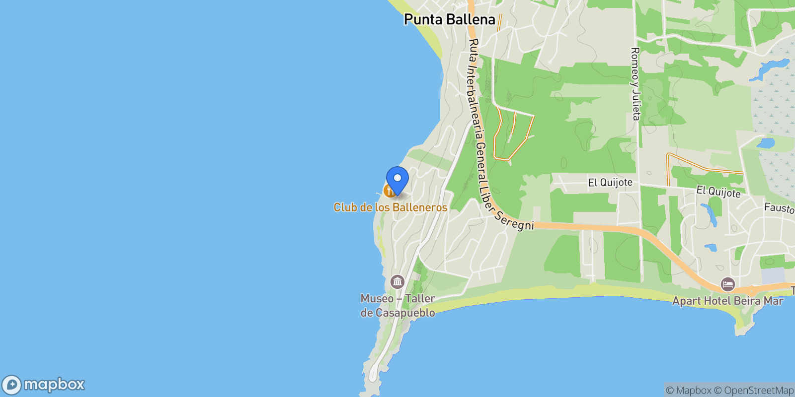 Map showing Mar Adriatico, 20003 Punta Ballena, Departamento de Maldonado, Uruguay, Punta Ballena, Maldonado Department, Uruguay.