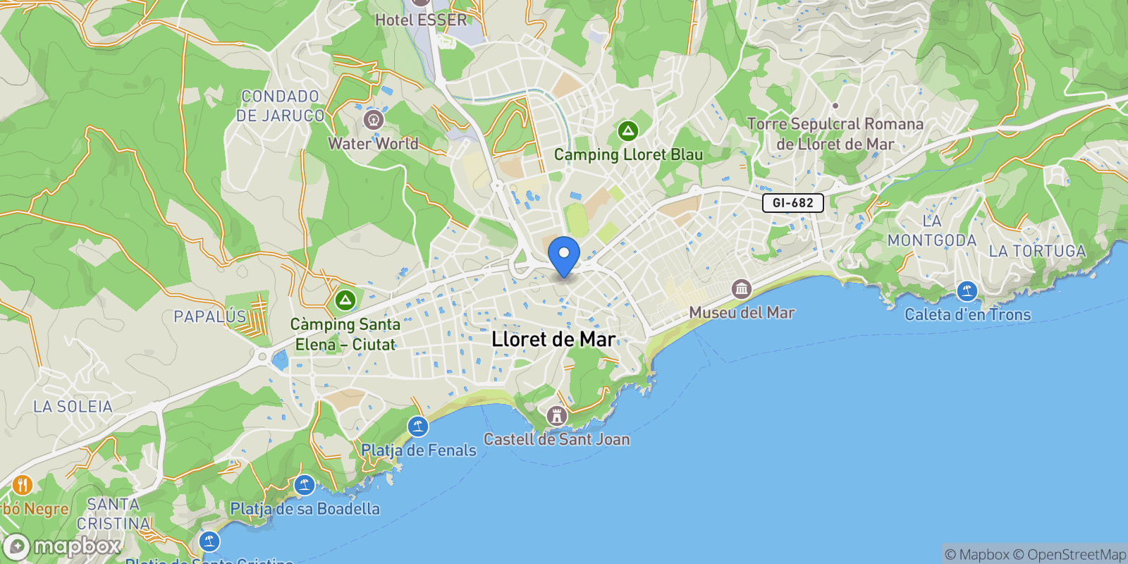 Map showing Lloret de Mar, Katalonien, Lloret de Mar, Lloret de Mar, Catalonia, Spain.