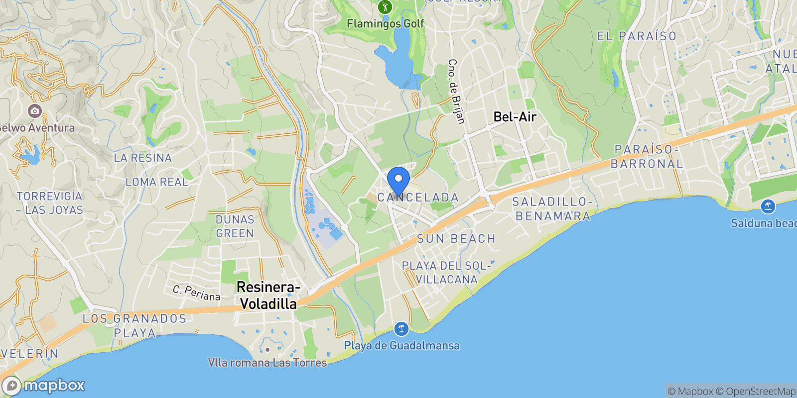 Map showing 29688 Cancelada, Málaga, Spain, Cancelada, Estepona, Andalusia.