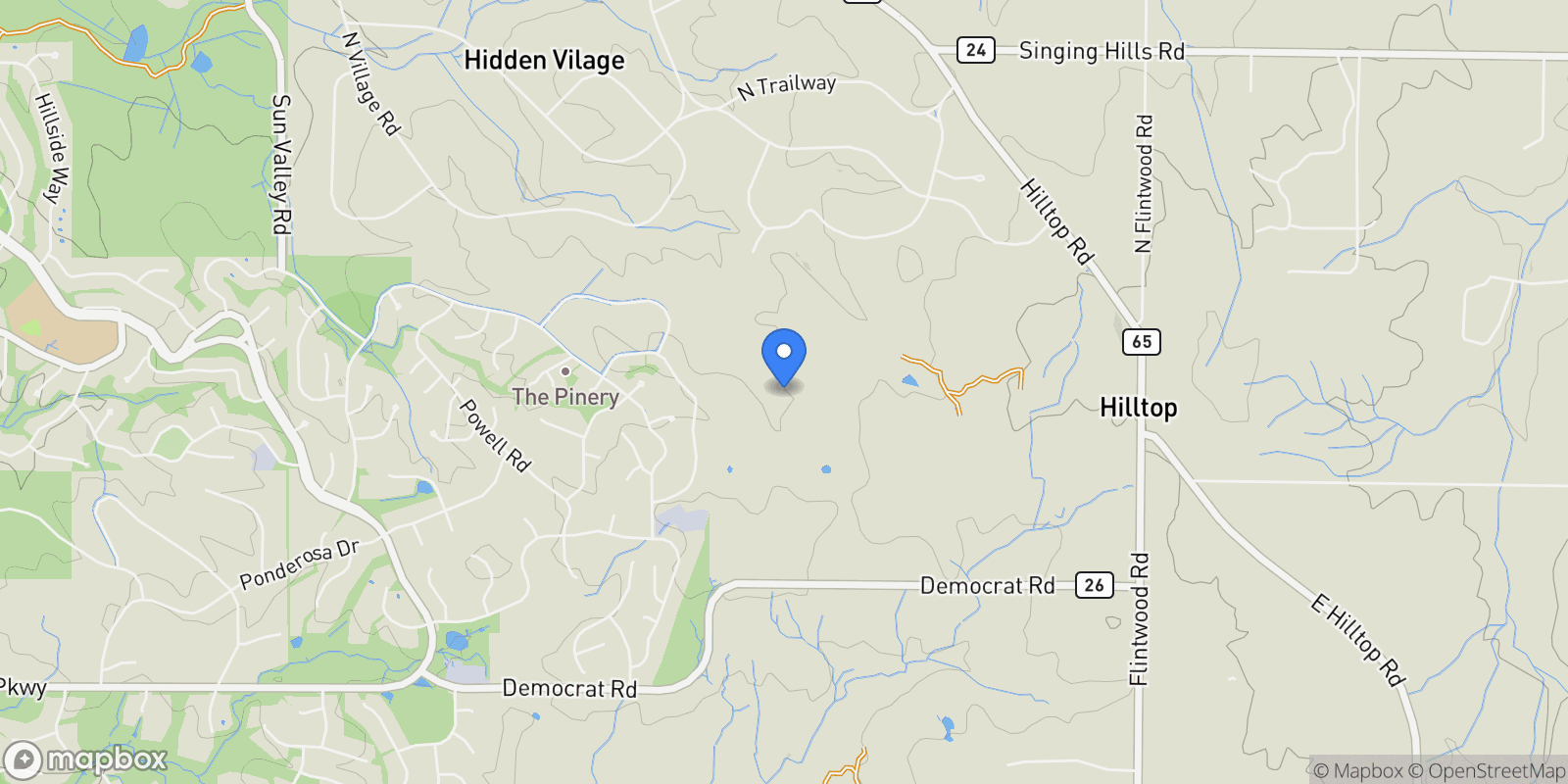 Map showing 10231 Democrat Road, Parker, Colorado, United States.
