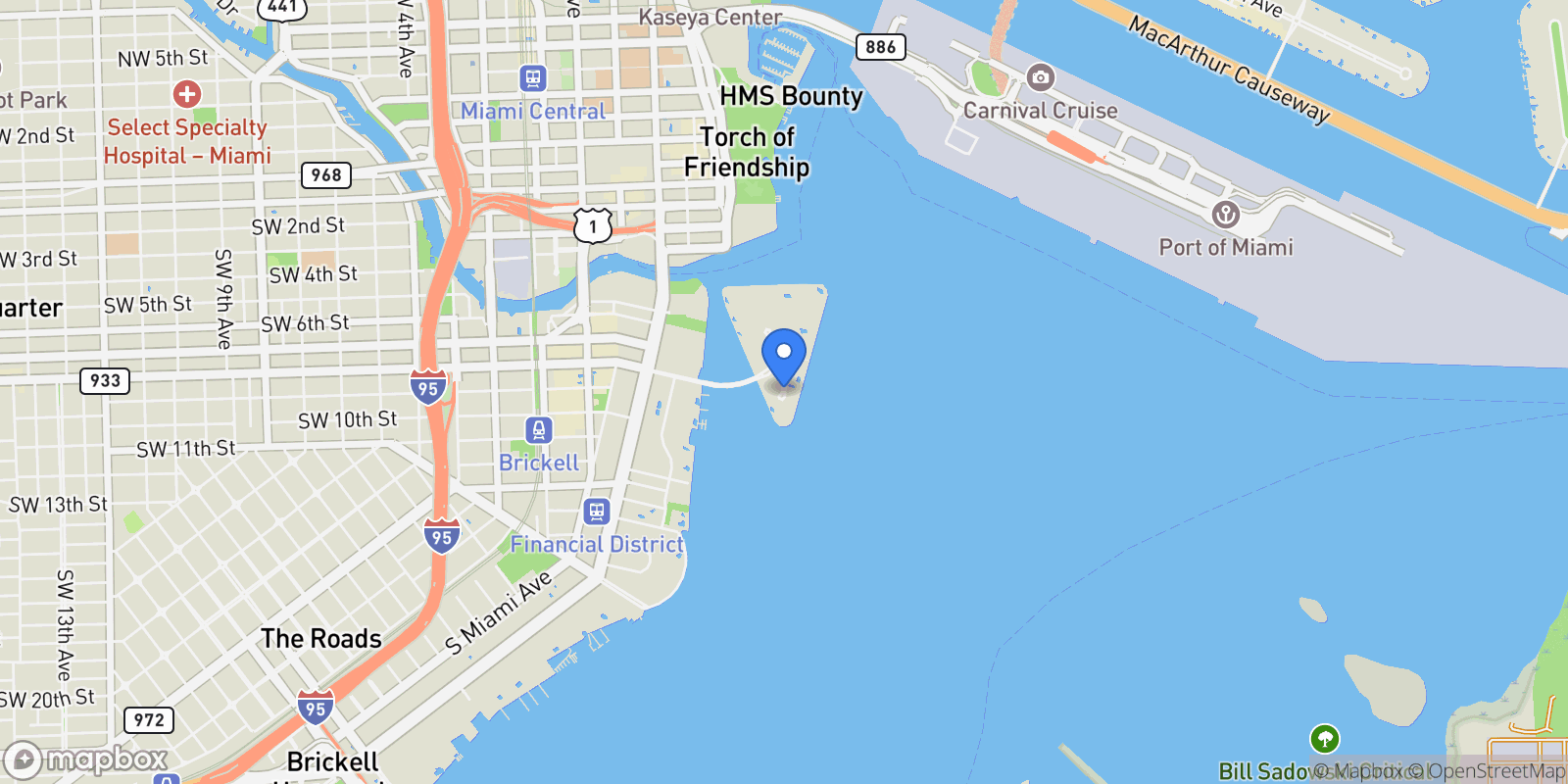 Map showing Miami, Florida, United States.