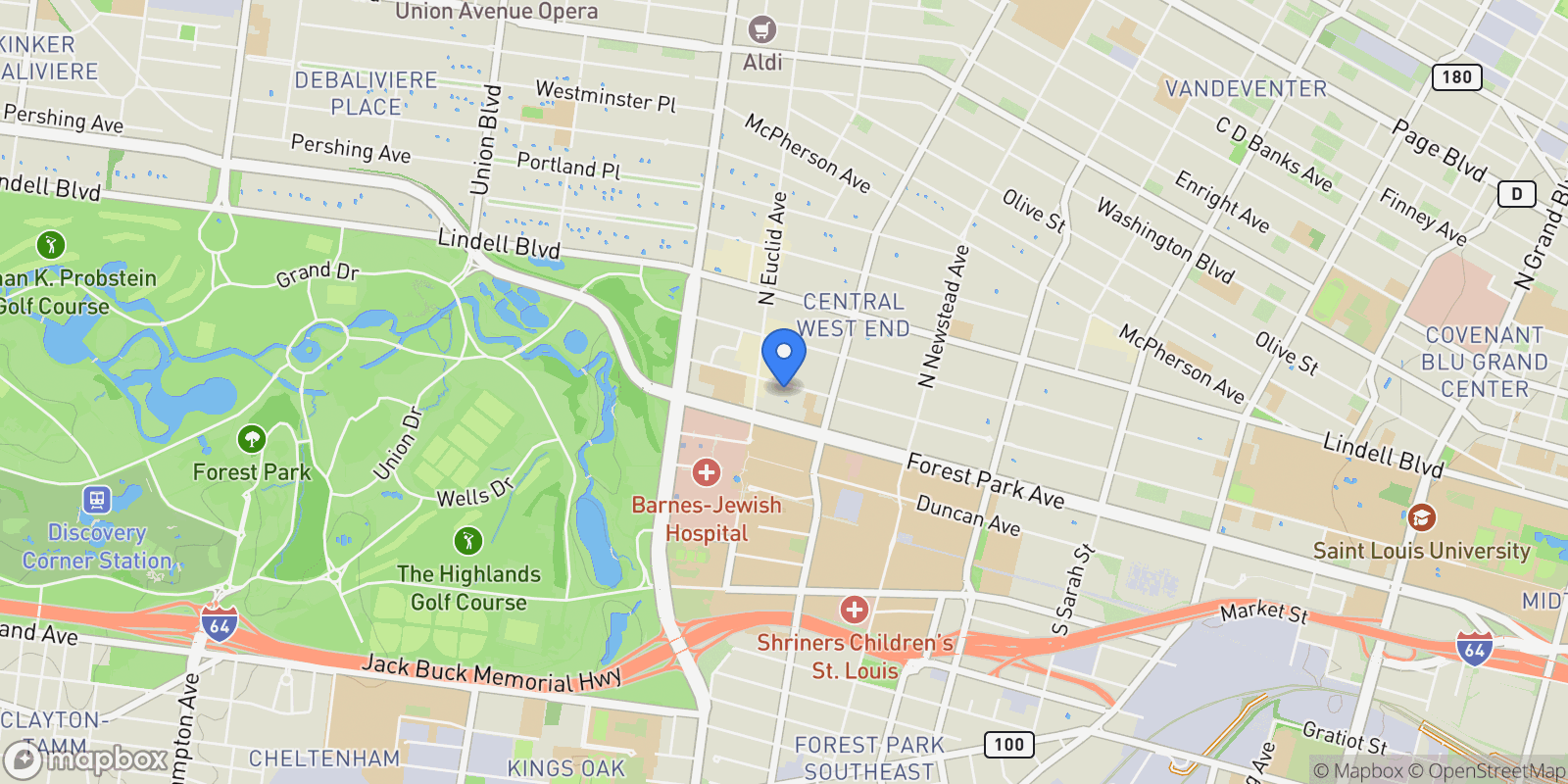 Map showing 4554 Laclede Avenue Unit #102 , St. Louis, MO 63108, St. Louis, Missouri, United States.