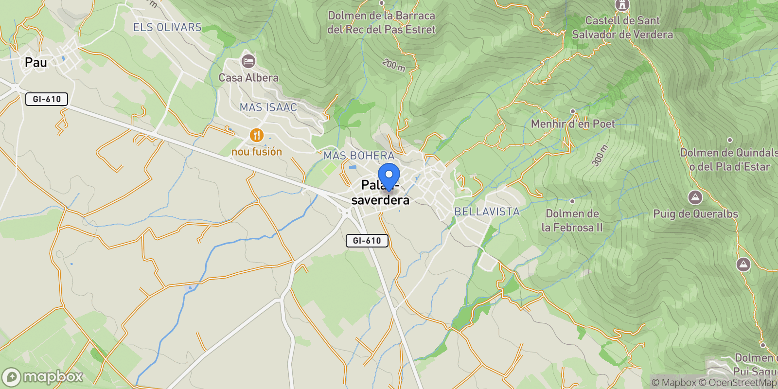 Map showing Palau-saverdera, Catalonia, Spain.