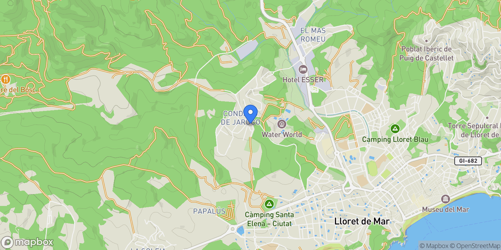 Map showing Condado del Jaruco, Lloret de Mar, GIRONA, Lloret de Mar, Lloret de Mar, Catalonia, Spain.