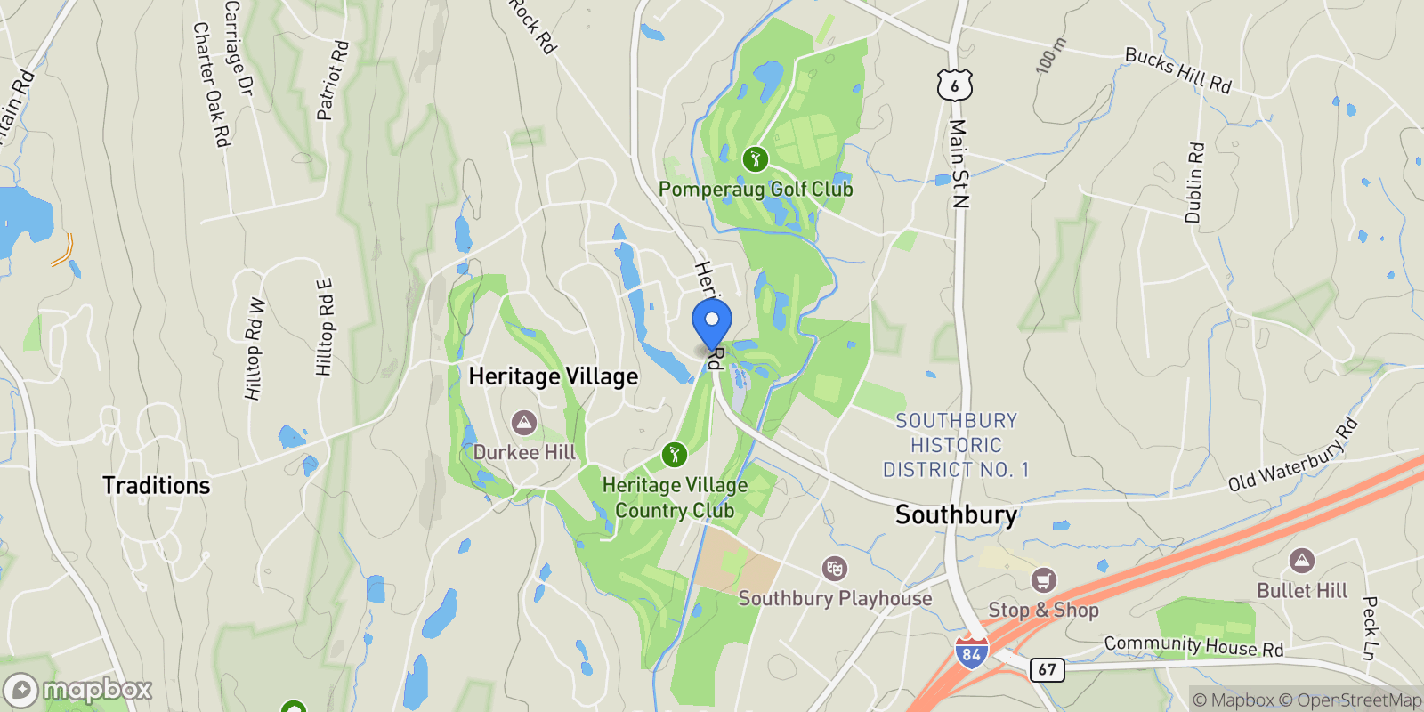 Map showing 644 Heritage Village #A, Southbury, Connecticut, United States.