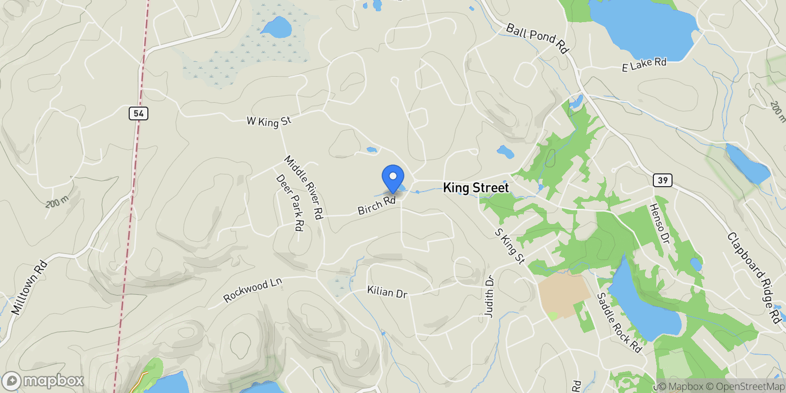 Map showing 9 Birch Road, Danbury, Connecticut, United States.