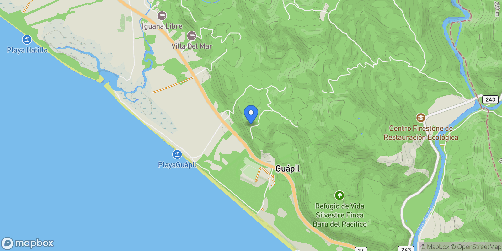 Map showing 74H8+86J, Puntarenas Province, Savegre de Aguirre, Costa Rica, Savegre de Aguirre, Puntarenas Province, Costa Rica.
