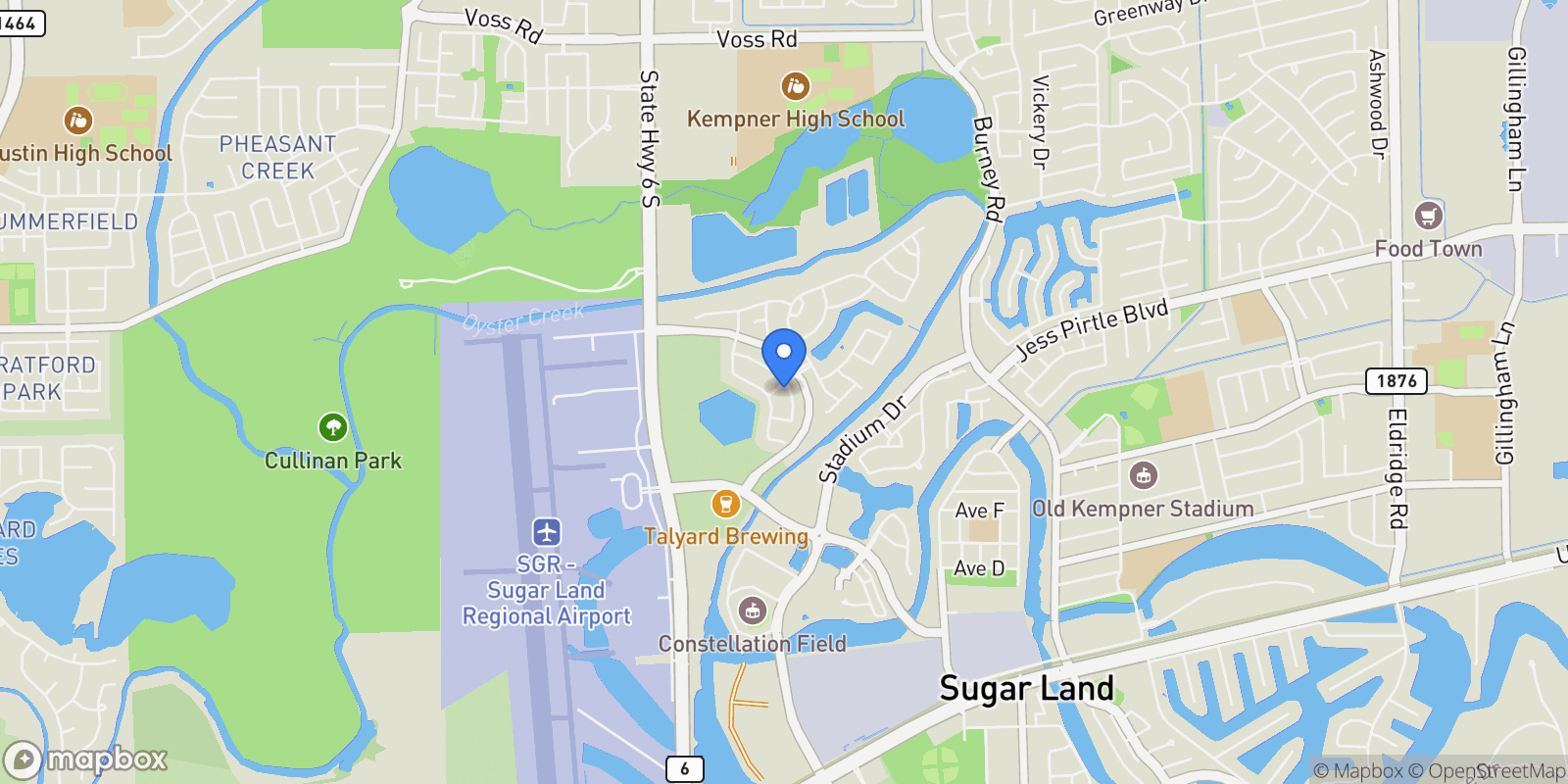 Map showing 51 Scepter Ridge, Sugar Land, Texas, United States.