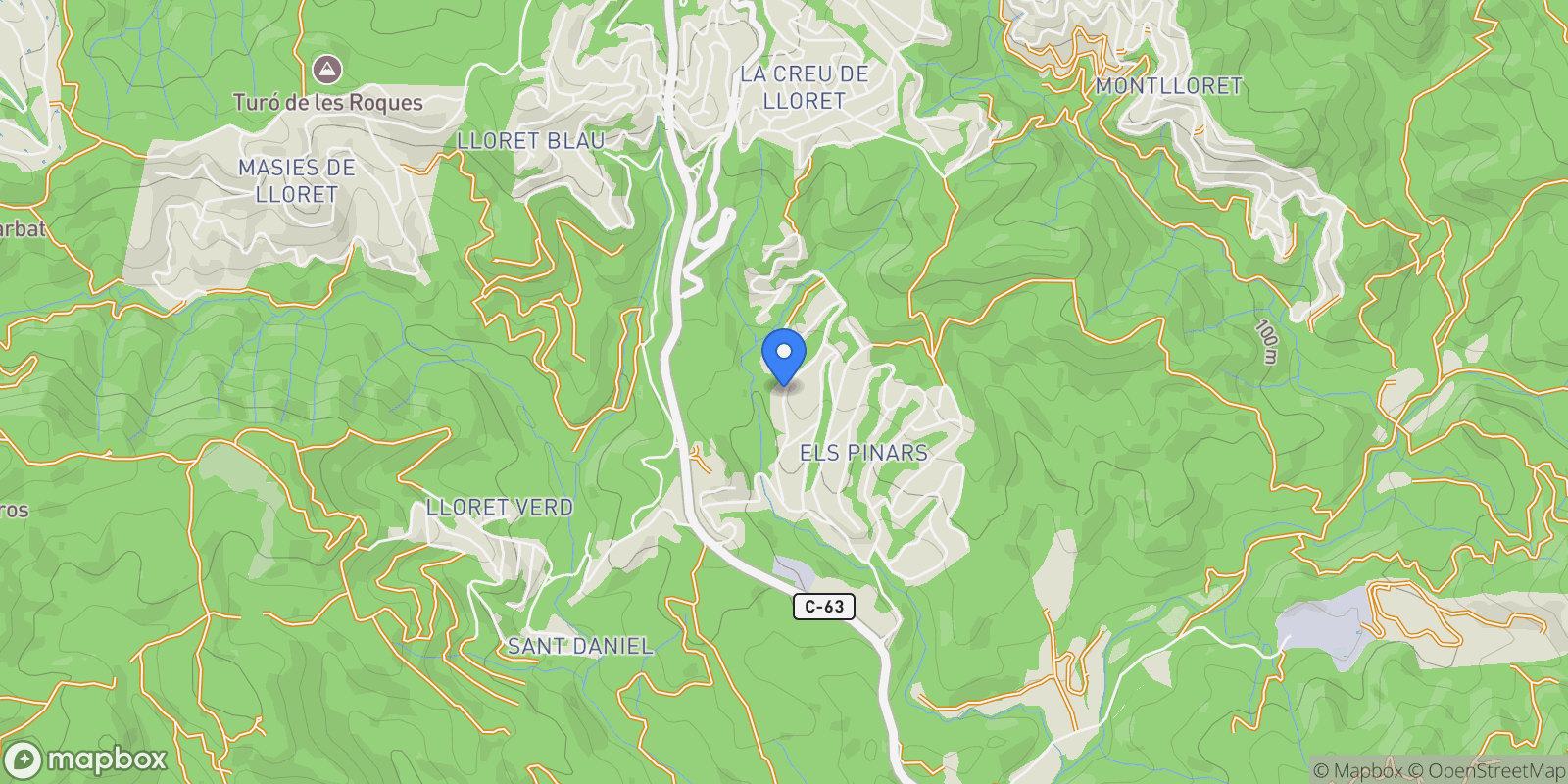 Map showing Los pinares, Lloret de Mar, GIRONA, Lloret de Mar, Lloret de Mar, Catalonia, Spain.