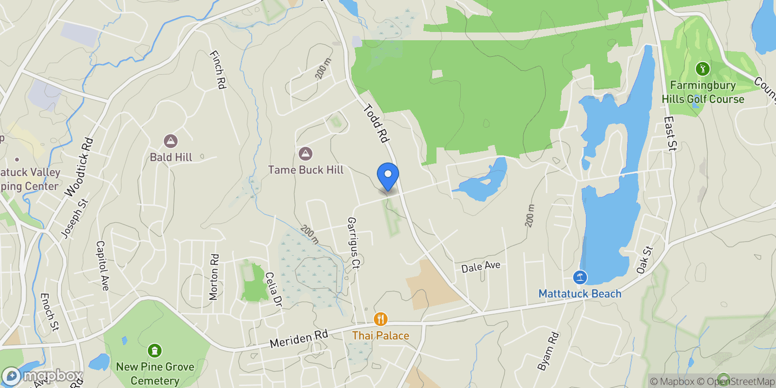 Map showing 165 Garrigus Court, Wolcott, Connecticut, United States.
