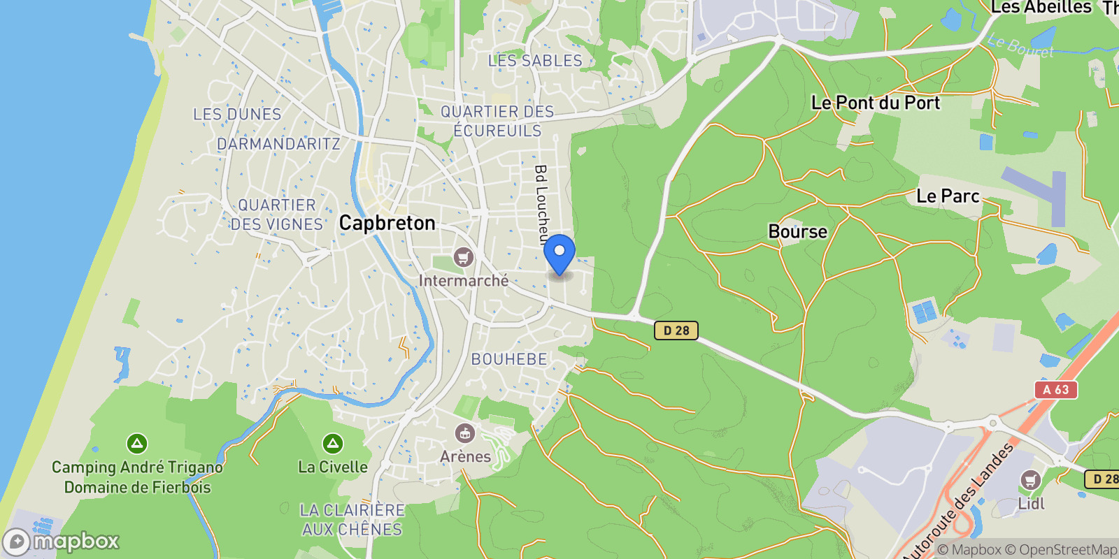 Map showing Capbreton, Capbreton, Capbreton, Nouvelle-Aquitaine, France.