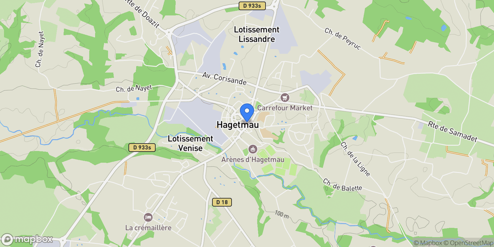Map showing Hagetmau, Hagetmau, Hagetmau, Nouvelle-Aquitaine, France.