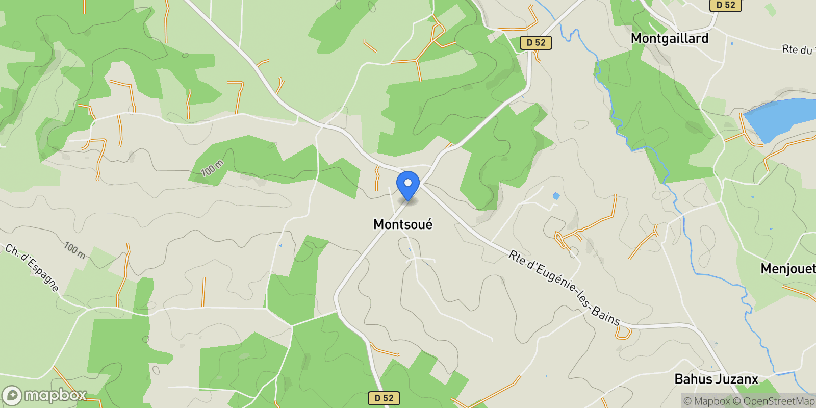 Map showing Montsoué, Montsoué, Montsoué, Nouvelle-Aquitaine, France.