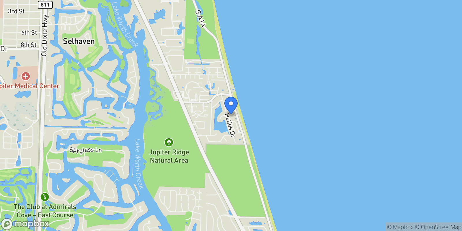 Map showing 176 Helios Drive 209, Jupiter, FL 33477, Jupiter, Florida, United States.