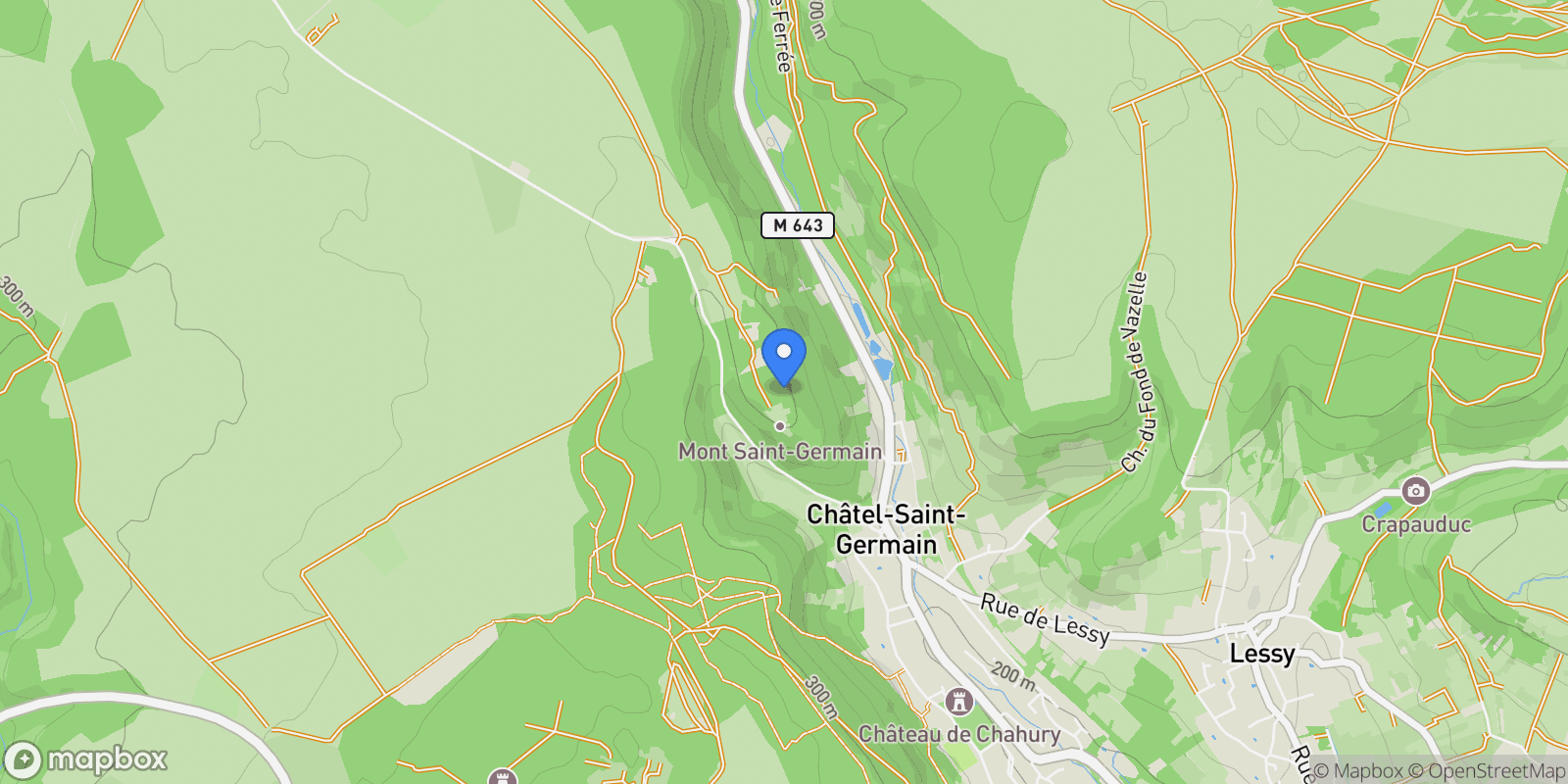 Map showing Châtel-Saint-Germain, Châtel-Saint-Germain, Châtel-Saint-Germain, Grand Est, France.
