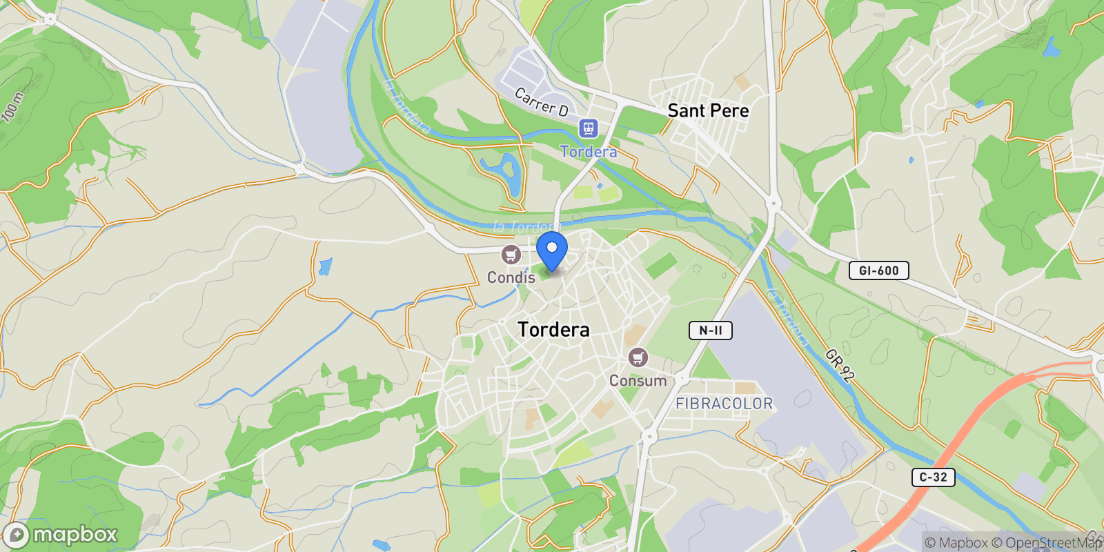Map showing Hortsavinya, Tordera, BARCELONA, Tordera, Tordera, Catalonia, Spain.