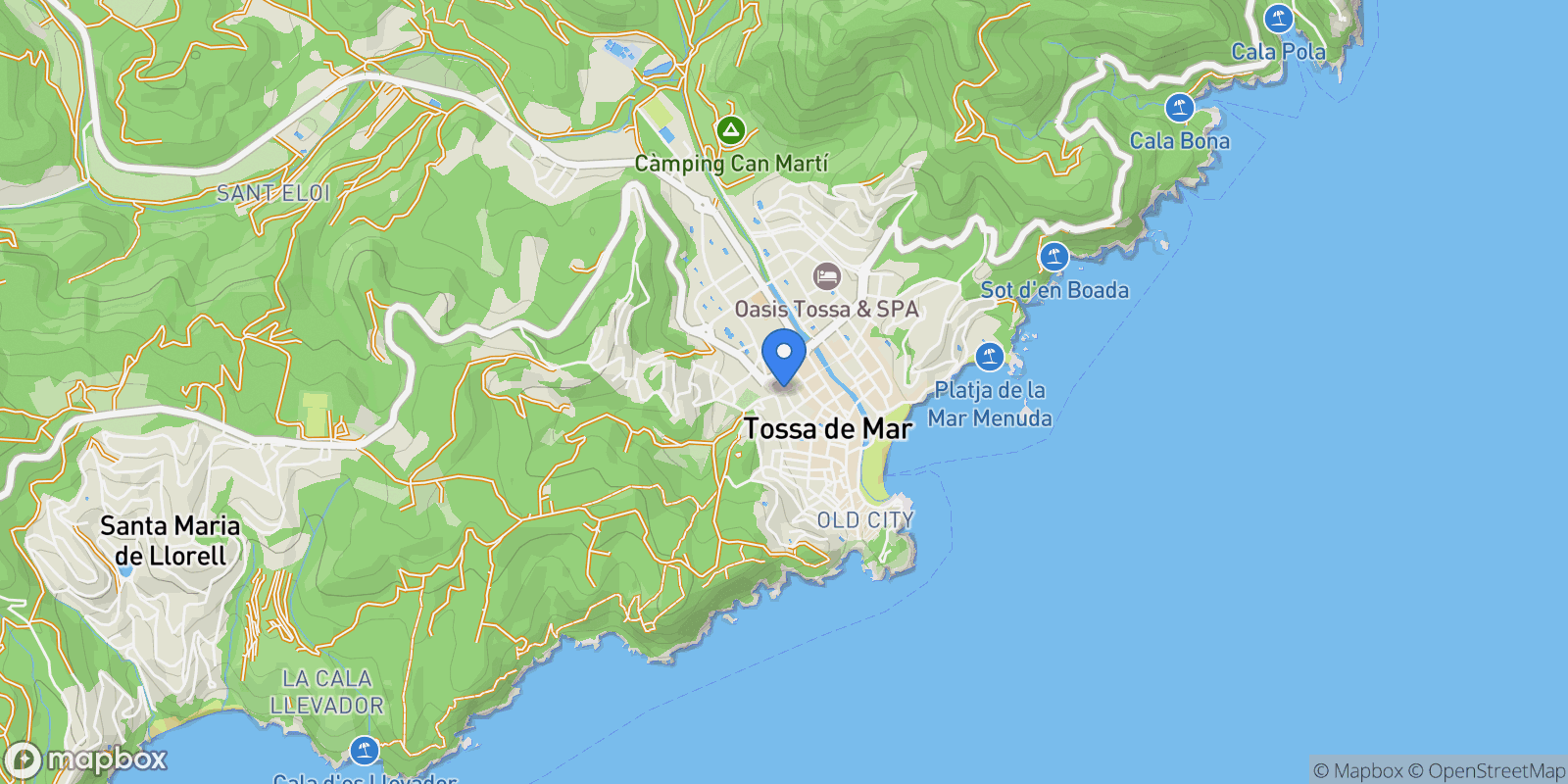 Map showing Tossa de mar, Tossa de Mar, GIRONA, Tossa de Mar, Tossa de Mar, Catalonia, Spain.