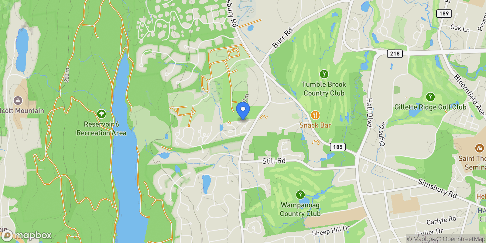 Map showing 30 Biltmore Park, Bloomfield, Connecticut, United States.