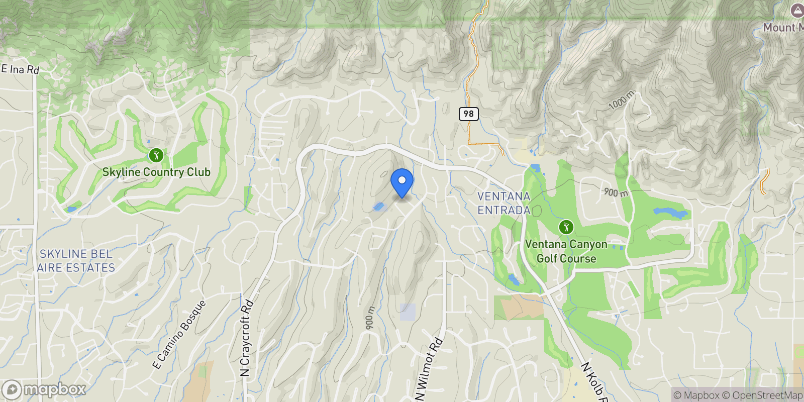 Map showing 6520 N Calle De La Lluvia , Tucson, AZ 85750, Tucson, Arizona, United States.