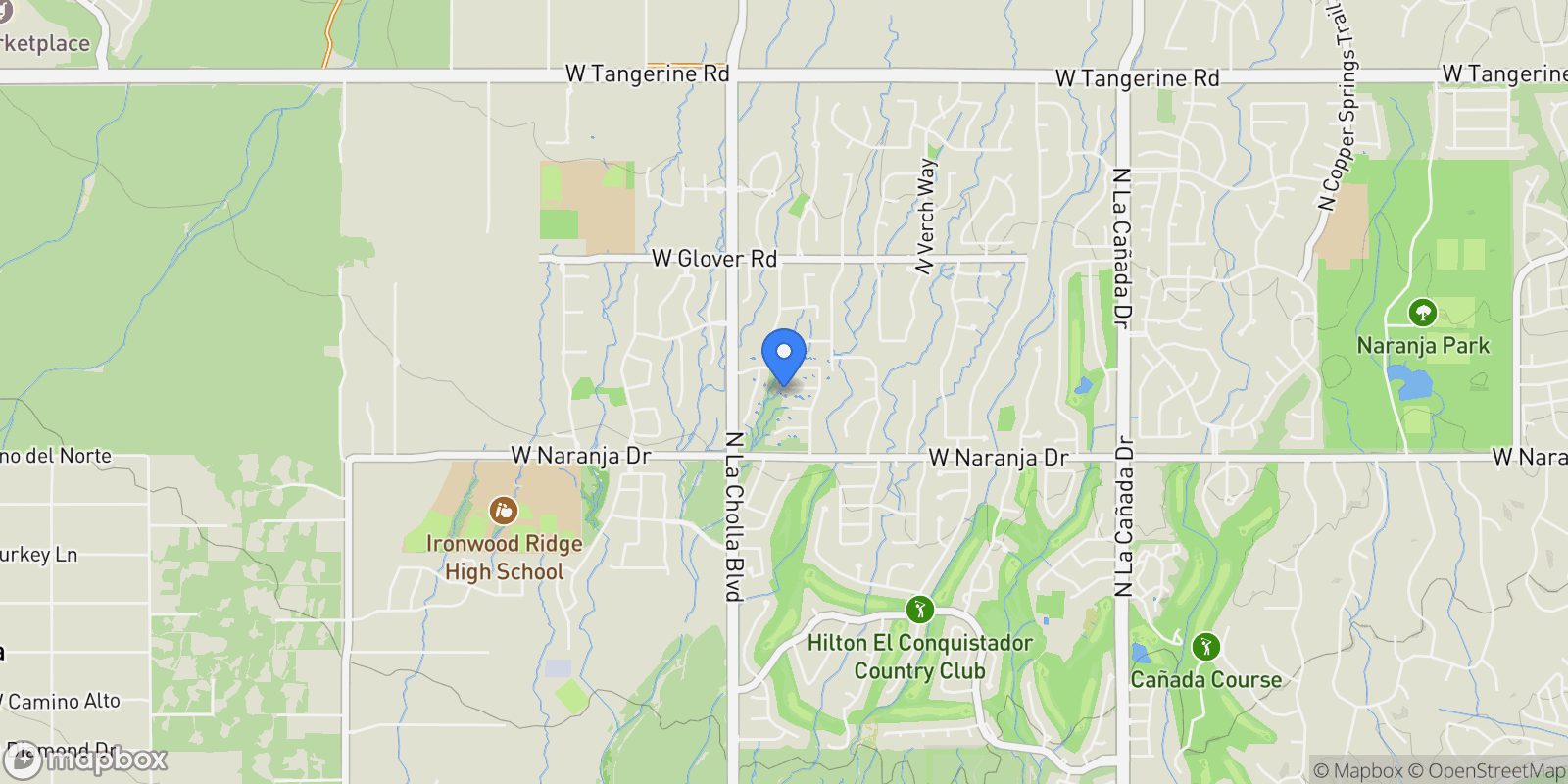 Map showing 2025 W Golden Rose Place , Oro Valley, AZ 85737, Oro Valley, Arizona, United States.