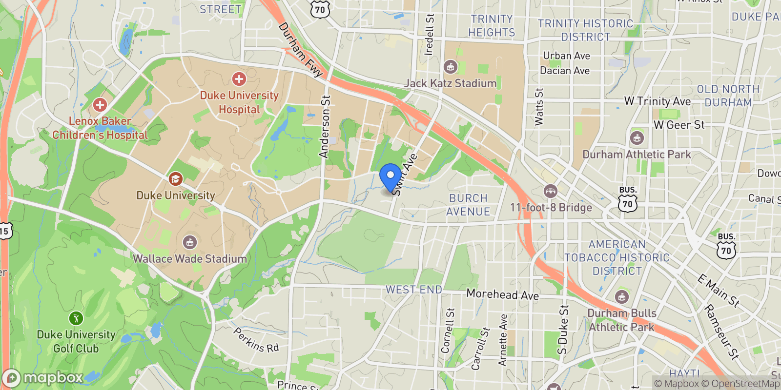Map showing 614 Swift Avenue, Durham, North Carolina, United States.
