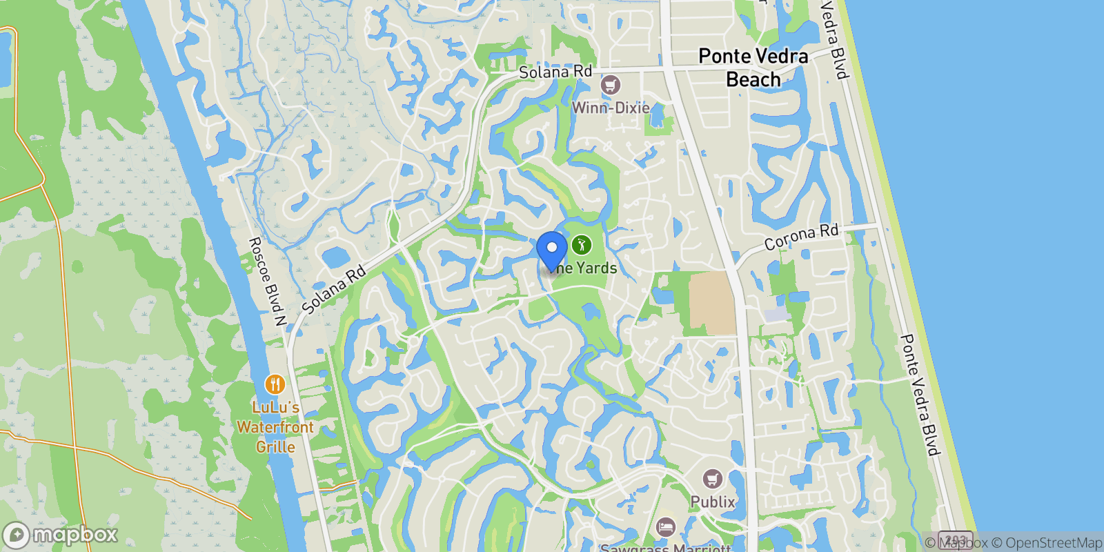 Map showing 109 Bermuda Court , Ponte Vedra Beach, FL 32082, Ponte Vedra Beach, Florida, United States.