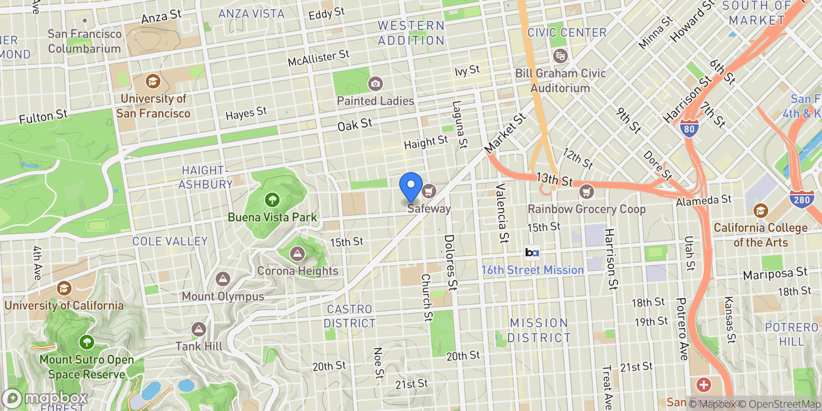 Map showing 67-69 Belcher Street, San Francisco, California, United States.