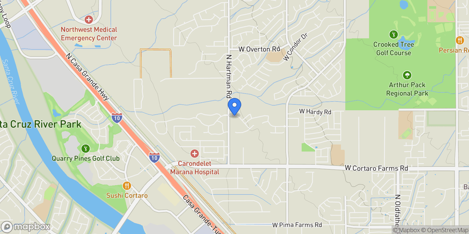 Map showing 5359 W Avenida Tierra Alta , Tucson, AZ 85742, Tucson, Arizona, United States.