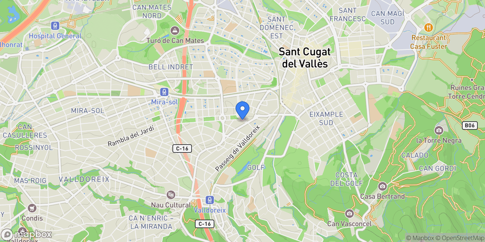Map showing Sant Cugat del Valles, Catalonia, Spain.