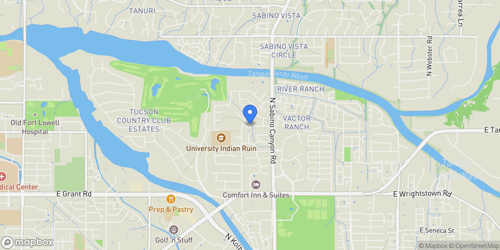 Map showing 6945 E Arrowhead Place , Tucson, AZ 85715, Tucson, Arizona, United States.