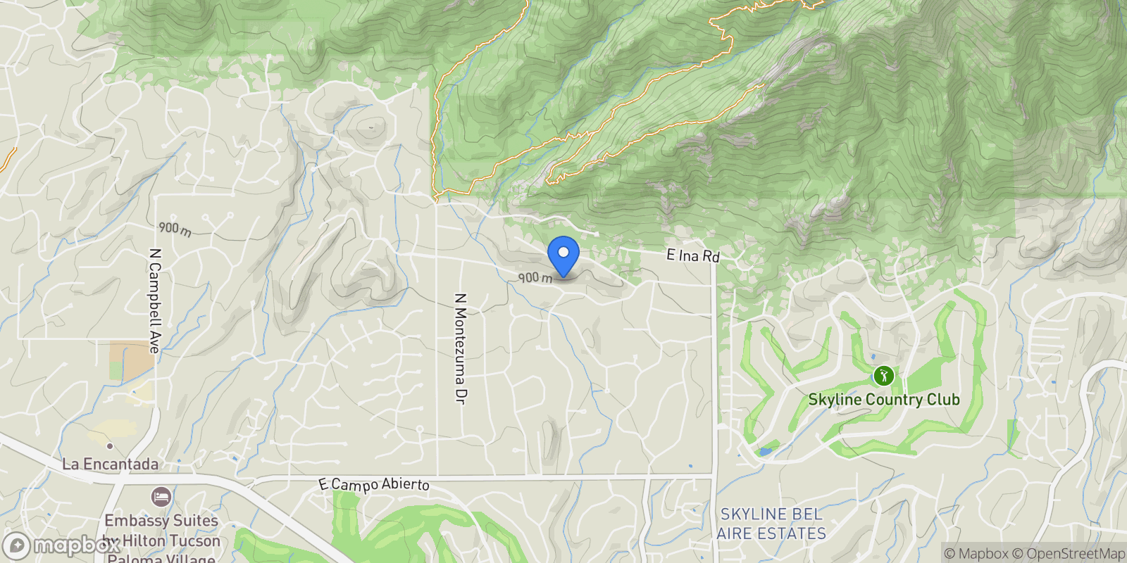 Map showing 4235 E Coronado Drive , Tucson, AZ 85718, Tucson, Arizona, United States.