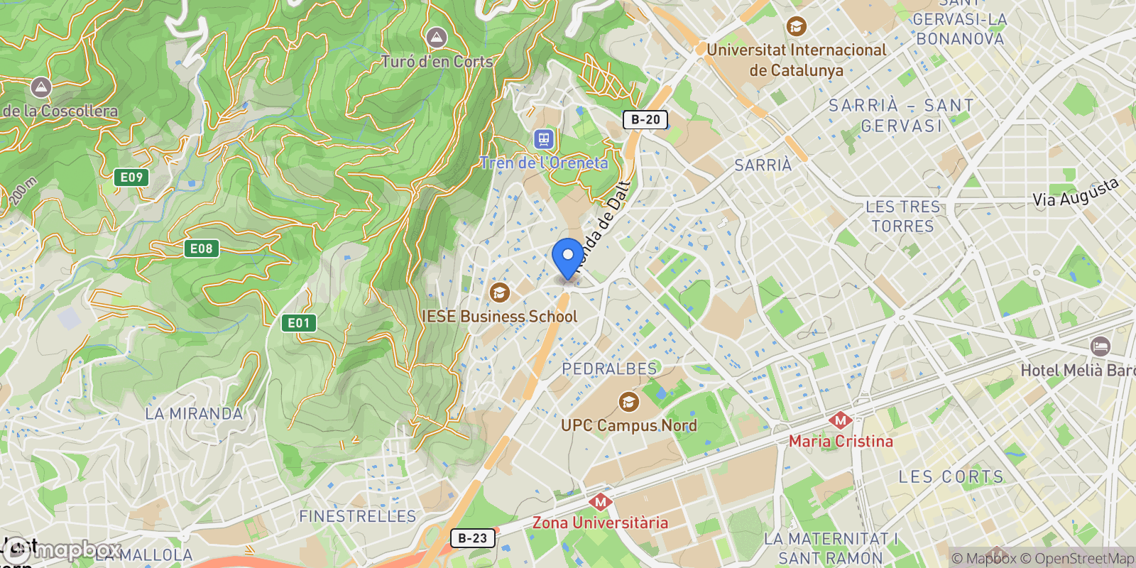 Map showing les Corts, Barcelona, Spain.