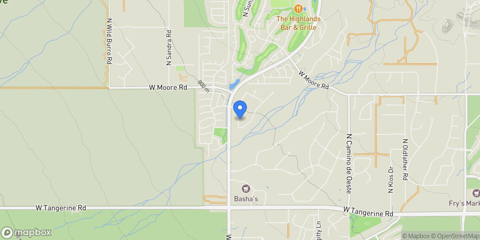 Map showing 12580 N New Reflection Drive , Marana, AZ 85658, Marana, Arizona, United States.