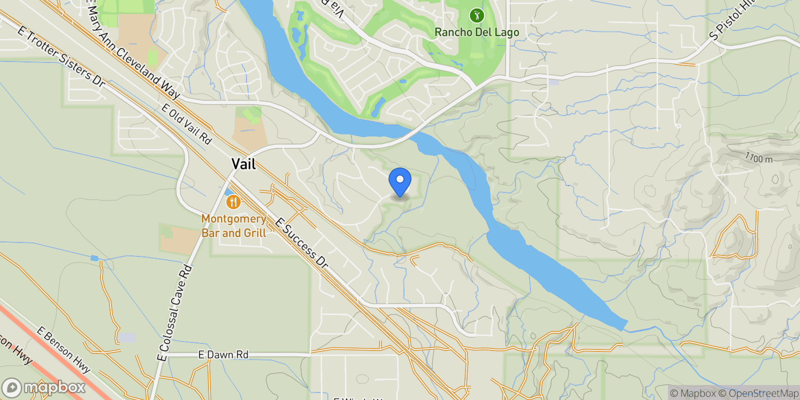 Map showing 13860 E Cienega Creek Drive , Vail, AZ 85641, Vail, Arizona, United States.