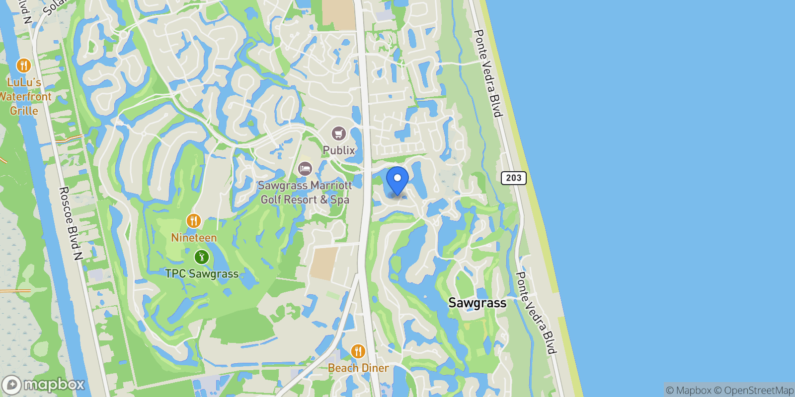 Map showing 27 Carriage Lane , Ponte Vedra Beach, FL 32082, Ponte Vedra Beach, Florida, United States.