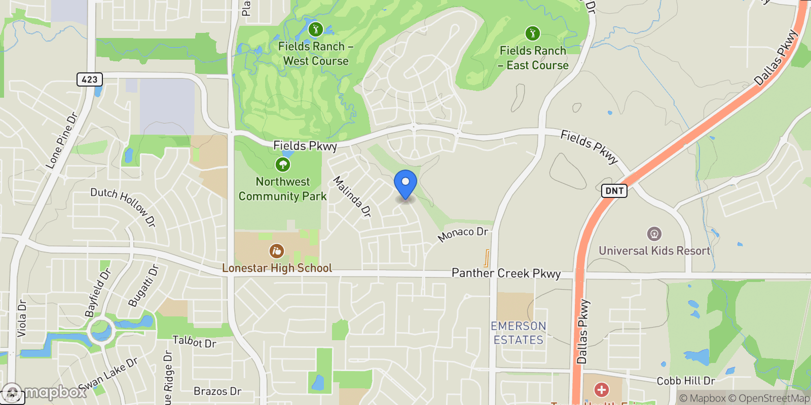 Map showing 14085 Nicollet Drive, Frisco, TX 75033, Frisco, Texas, United States.