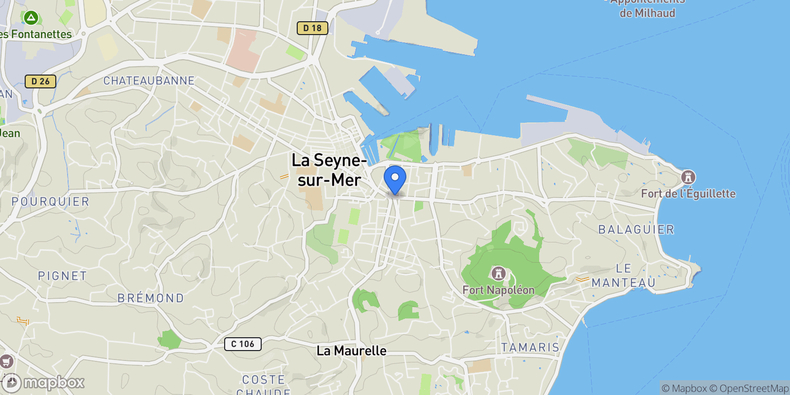 Map showing var, La Seyne-sur-Mer, Provence-Alpes-Côte d'Azur, France.