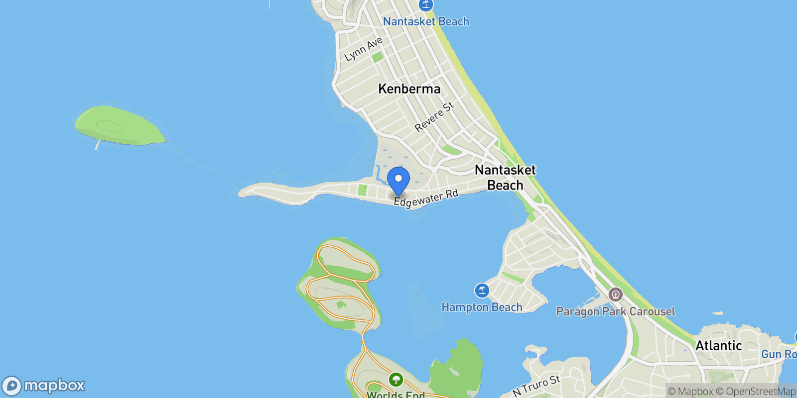 Map showing 102 Edgewater Rd, Hull, MA 02045, Hull, Massachusetts, United States.