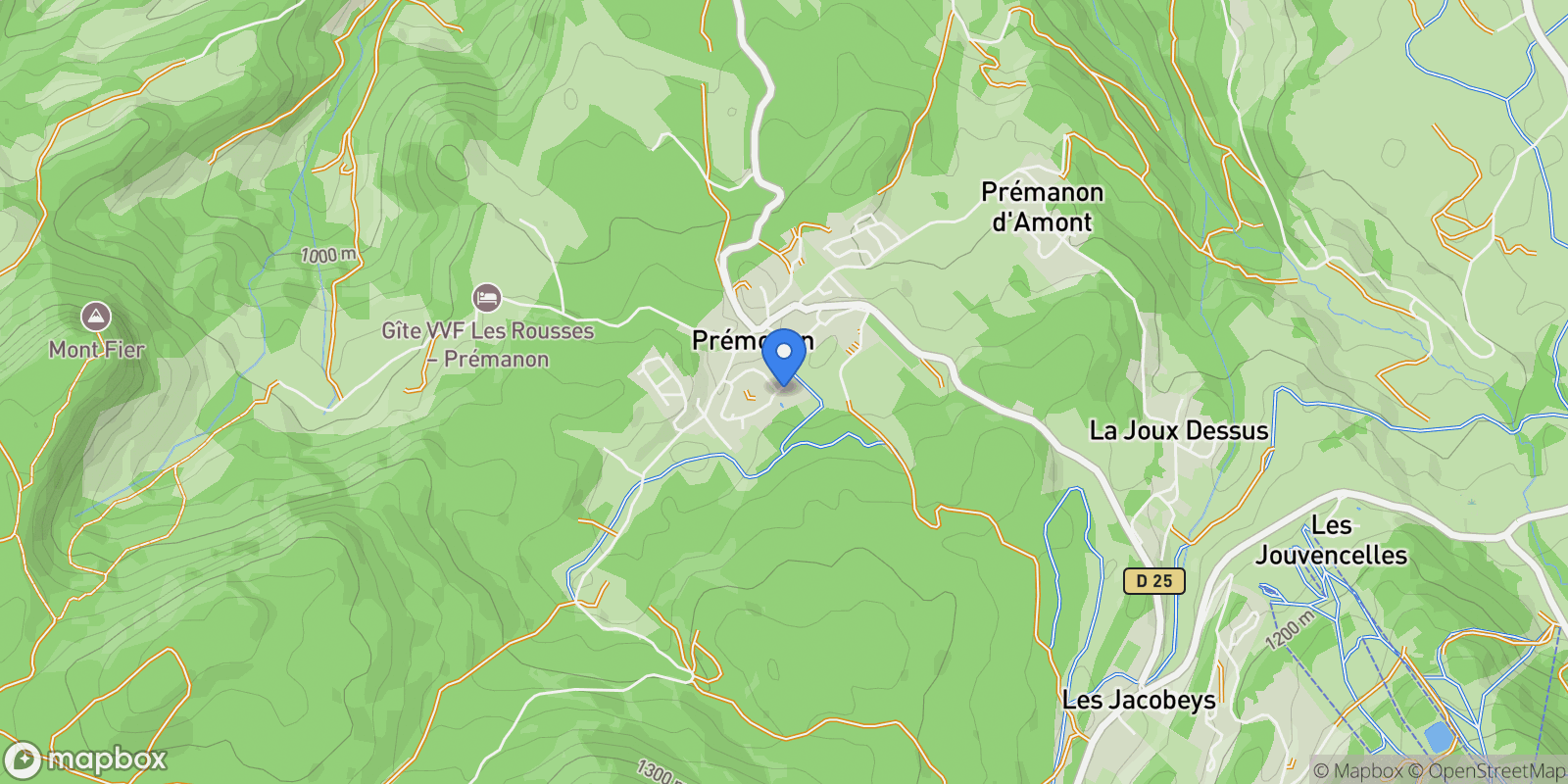 Map showing Prémanon, Bourgogne-Franche-Comté, France.