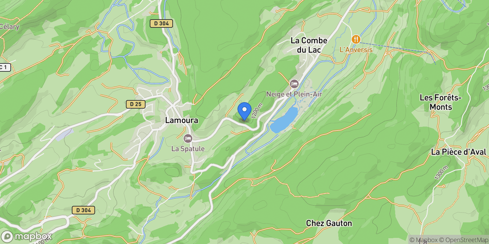 Map showing Lamoura, Bourgogne-Franche-Comté, France.