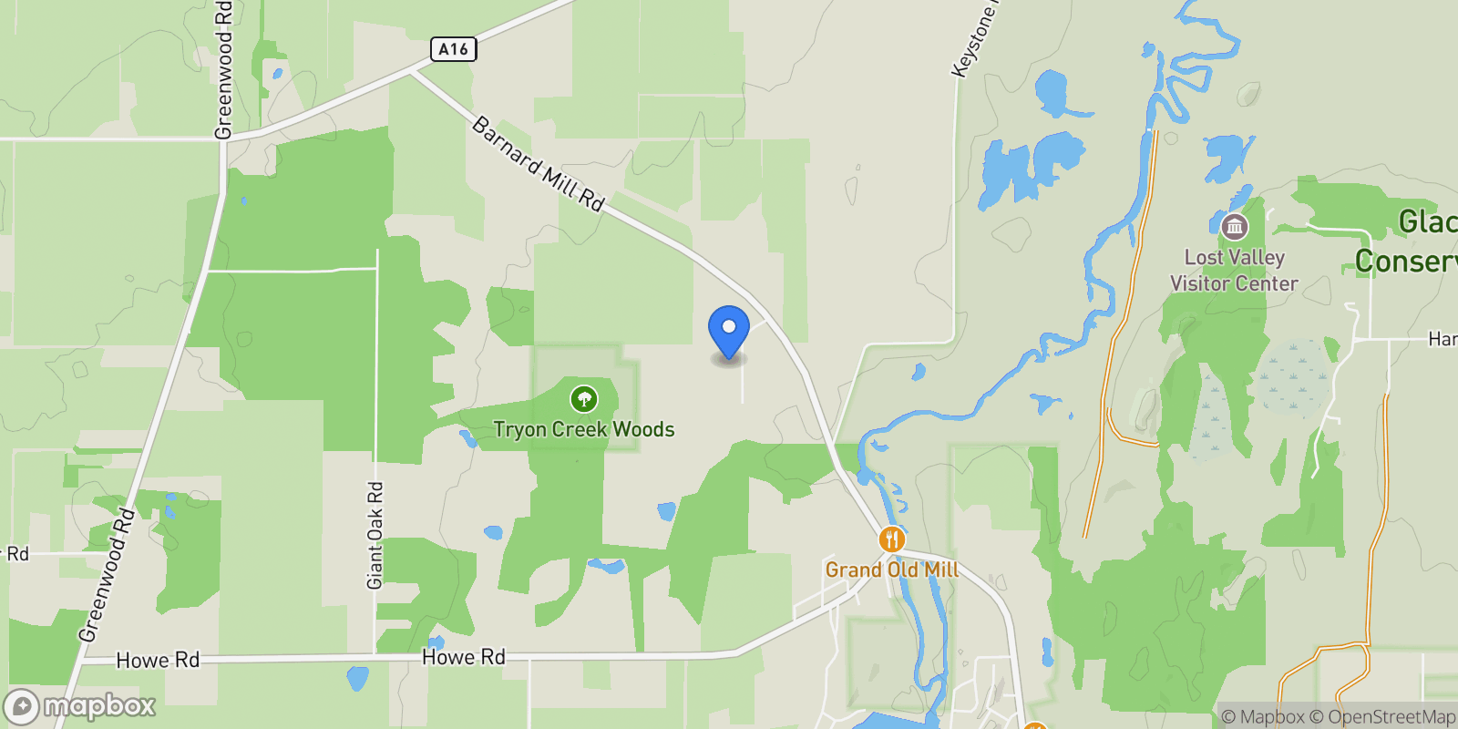 Map showing 6509 Oak Hill Drive, Richmond, IL 60071, Spring Grove, Illinois, United States.
