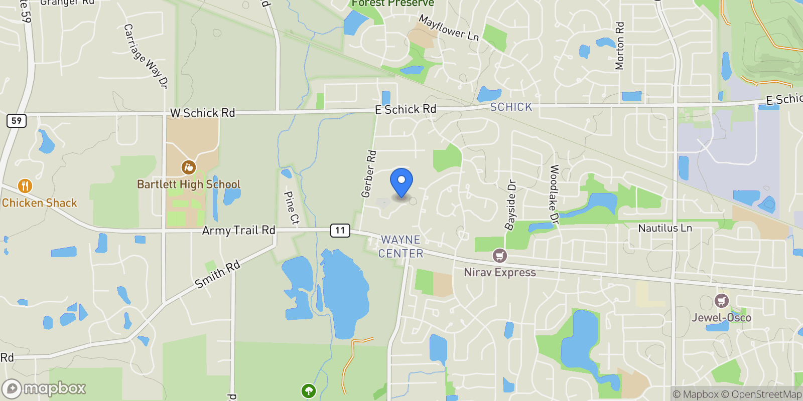 Map showing 264 Norway Court, Bartlett, IL 60103, Bartlett, Illinois, United States.