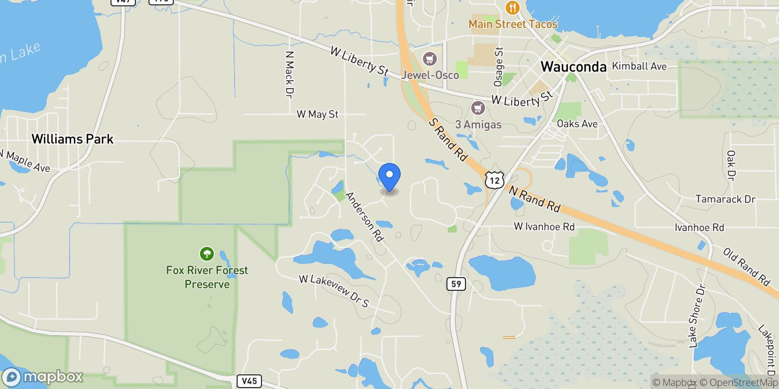 Map showing 26651 N Pheasant Trail, Wauconda, IL 60084, Wauconda, Illinois, United States.