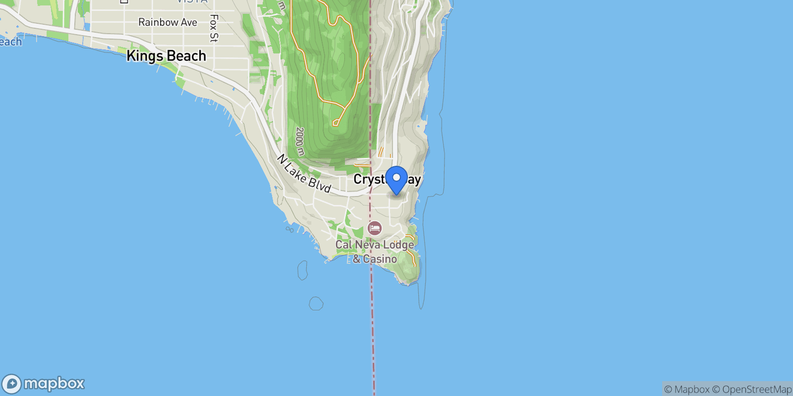 Map showing 16 Calaneva Dr, Crystal Bay, NV 89402, Crystal Bay, Nevada, United States.