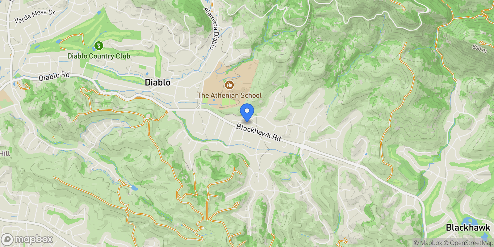 Map showing 2360 Holly Oak Drive, Danville, California, United States.