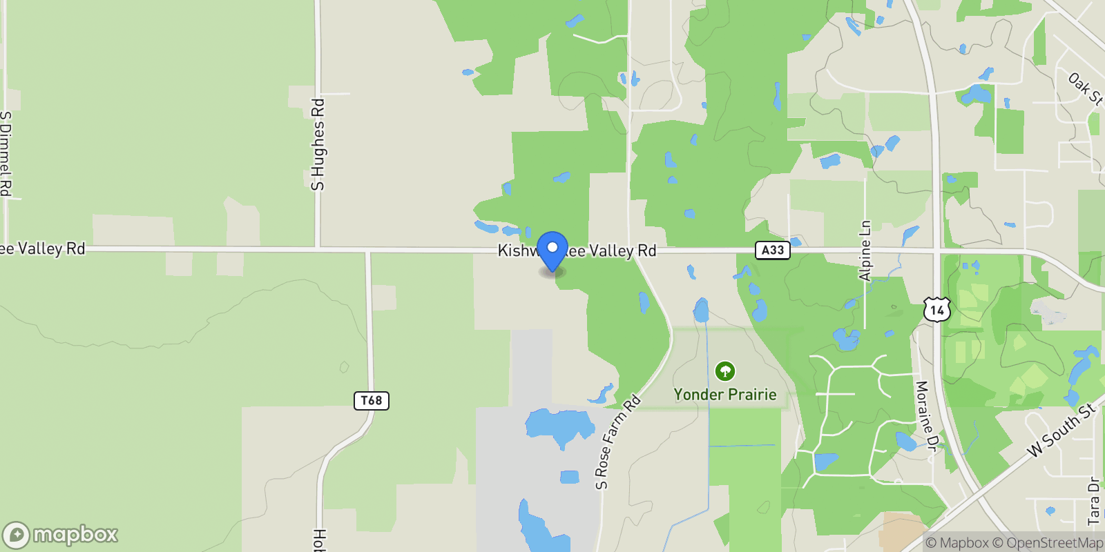 Map showing 15309 Kishwaukee Valley Road, Woodstock, IL 60098, Woodstock, Illinois, United States.